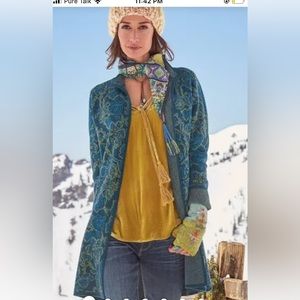 NWBB Sundance Spanish Moss Sweater Coat, size PS, in green and blue